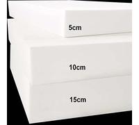 Mousse à mémoire de forme de rechange pour coussin de 5 / 10 / 15 cm d'épaisseur, haute densité 45D - mousse de rembourrage expansée pour canapé, siège de fenêtre, rehausseur de chaise