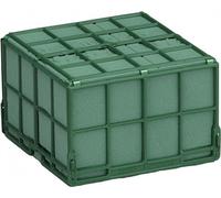 Mousse à piquer 1/2 brique pour fleurs de deuil et décoration d'intérieur, mousse à piquer humide avec grille plastique, set de 8 pièces vert foncé