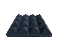 Mousse Acoustique 1 pièce 25 x 25 x 5 cm, mousse acoustique pyramidale, insonorisante, absorption du son, traitement acoustique, panneaux muraux, carrelage, éponge en polyuréthane(Black)