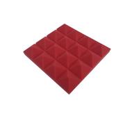 Mousse Acoustique 1 pièce 25 x 25 x 5 cm, mousse acoustique pyramidale, insonorisante, absorption du son, traitement acoustique, panneaux muraux, carrelage, éponge en polyuréthane(Red)