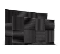 Mousse Acoustique 48 pièces 1 "X 12" X 12 "panneaux de mousse acoustique Studio insonorisation cale panneaux muraux insonorisés mousse de traitement d'isolation acoustique(48Black)