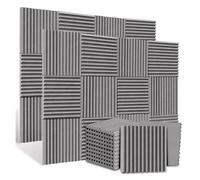 Mousse Acoustique Lot De 12 Panneaux Acoustiques Insonorisants 30 X Cm For Studio, Karaoké, 2,5/5 D'épaisseur pour Studio(GRAY,5cm)