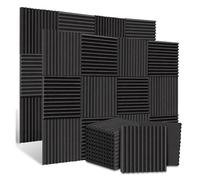 Mousse Acoustique Lot De 12 Panneaux Acoustiques Insonorisants 30 X Cm For Studio, Karaoké, 2,5/5 D'épaisseur pour Studio(Black,2.5cm)