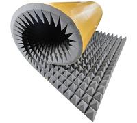 Mousse acoustique pyramidale autocollante 100 x 200 x 8 cm GMP Tech Beauty of Sound - Isolation en mousse pour salle de jeux - Isolation acoustique murale dans le studio de musique - Mousse acoustique