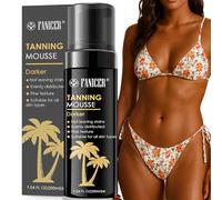 Mousse Autobronzante, Mousse de Bronzage Rapide Hydratante,Autobronzant Visage et Corps, Naturel et Longue Durée, Un Bronzage Rapide la Veille des Vacances, 200ml, Noir