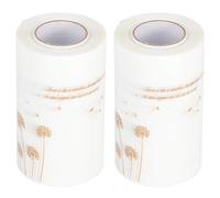 Mousse Cake Collar 8cm x 10m | 2 Pack Food Grade PP Baking Strip | Reusable Patterned Trim Wrap for Mousse Cakes/Desserts/Pastries | Food - Safe & Easy Release (Mousse hard edge-dandelion)