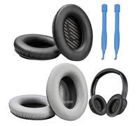 Mousse Casque pour Bose, 6 pièces Coussinet Casque pour Bose, Coussinet pour B ose Qc35, Coussinet pour B ose Qc35 II, Conception renforcée pour Une Meilleure Isolation Acoustique, Noir et Gris.