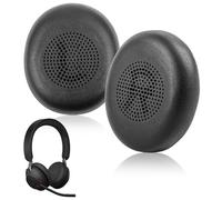 Mousse Casque pour Jabra Evolve2 65/Evolve2 40 pour Jabra Elite 45H Coussin Coussinets de Rechange Oreillette de Remplacement avec Cuir Protéiné Plus Doux Mousse D’Isolation Phonique | Noir