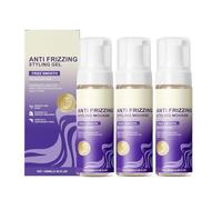 Mousse Coiffante Fixante pour Cheveux Bouclés et Ondulés, Volume et Définition des Boucles Anti-Frisottis, Formule Léger au Huile d’Olive, Tenue Longue Durée Naturelle (3pc)