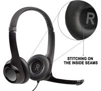 Mousse Coussin Coussinets pour Logitech H390 H600 H609 H760 Casque,avec Cuir Protéiné Plus Doux,Mousse à Mémoire de Forme à Isolation Phonique-Noir