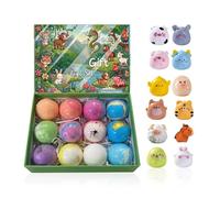 Mousse de Bain - 12 unités Bombe de Douche Parfumée,Boule Moussante avec Jouet Animal,pour Femme Maman Homme Mamie Fille Ado Maison Famille