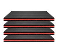Mousse de boîte à outils, inserts en mousse pour boîtes à outils, 4 feuilles de polyéthylène rouge, 15, 75 x 19, 69 x 1, 18 pouces, boîte rangement haute élasticité et résistante la déchirur