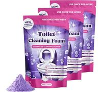 Mousse de Nettoyage des Toilettes Sans Contact Nettoyant Effervescent Détartrant Rapide Poudre Moussante Auto Activante pour Taches Nettoyant pour Cuvette de Toilette (3Pièce)