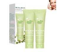 Mousse De Nettoyage Du Ph à Haricots Mungo, Nettoyant Pour Le Visage à Pores Profonds, Exfoliant, Lavage De Visage Hydratant Apaisant Des Haricots Mungas, Adapté à Toutes Les Peau (2PC)
