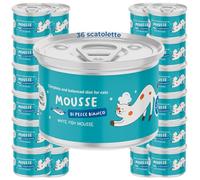 Mousse de poisson blanc | Nourriture humide pour chats adultes | Aliment complet Gourmet | Grain Free | Avec huile de saumon oméga 3 et vitamines | 36 x 85 g Made in Italy | Hygge Cat