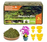 Mousse de sphaigne pour plantes, 500 g de mousse pour orchidées, mousse naturelle d'orchidées, terreau de sphaigne pour orchidées, pâte à spaghène pour orchidées, avec autocollants jaunes