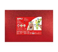 Mousse EVA thermof. 40x60 cm Rouge pailleté 3 feuil.