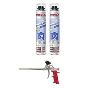 Mousse expansive pistolable - Montblanc Toutes Saisons - Aérosol de 870 ml - Pour l'Isolation et le Calfeutrage - Lot 2 mousses + 1 Pistolet