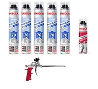 Mousse expansive pistolable Montblanc Toutes Saisons INSOLA - Aérosol de 870 ml - Pour l' Isolation Thermique et Phonique - (5 + 1 + 1)