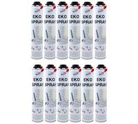Mousse Expansive Polyuréthane Projetable Eko Spray - 750 ml - Isolation Thermique et Phonique Performante pour Tous Supports (Lot de 12)