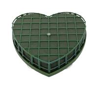 Mousse florale en forme de cœur - Brique de fleur verte avec ventouse, base en éponge humide et durable pour arrangements de bouquets de mariage, fournitures artisanales florales décoratives | Mousses