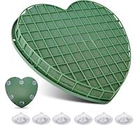 Mousse Florale Pour Fleurs Fraîches et Artificielles,Plaque Mousse En Coeur 30x30x4.5cm, Florale Bloc Mousse Pour Compositions Florales Avec Grille, Pour Art Floral, Bouquet Fleurs Mariage, Fête Deco