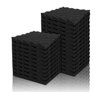 Mousse insonorisée acoustique de Studio, 24 pièces, 30x30x5cm, haute densité, isolation phonique, panneaux traitement par Absorption Pour l'atténuation du son(Black,24 PCS_HIGH DENSITY_5CM)