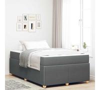 Mousse Moderne Design Minimaliste Gris 120 x 200 cm | Cadre de lit avec matelas Gris foncé 120 x 200 cm tissu Lit plateforme moderne en tissu Oxford et bois ingénierie sommier