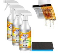 Mousse nettoyante for cuisine, spray nettoyant for cuisine, dégraissant puissant for cuisine, plaques de cuisson domestiques, hottes de cuisinière, saleté et graisse(3 Pcs)