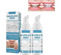 Mousse nettoyante pour appareils buccaux, prothèses dentaires, protège-nuits, dispositifs de retenue et aligneurs, combat la mauvaise haleine, 60 ml (2pcs)