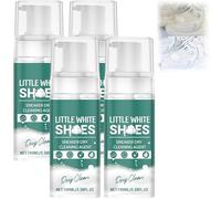 Mousse nettoyante pour baskets, nettoyant pour chaussures blanches, détachant efficace pour tennis, cuir, toile, pu, sans rinçage, pour chaussures de sport, de golf et décontractées (4 pièces)