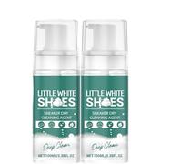 Mousse nettoyante pour baskets, nettoyant pour chaussures blanches, détachant efficace pour tennis, cuir, toile, pu, sans rinçage, pour chaussures de sport, de golf et décontractées (2 pièces)