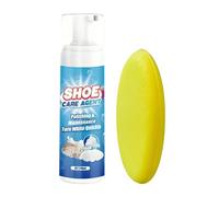 Mousse nettoyante pour chaussures - Solution de nettoyage de chaussures avec éponge - 200 ml Spray Portable pour enlever les taches Protection pour chaussures de tennis, voyage