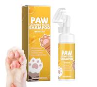 Mousse nettoyante pour pattes de chien - Shampooing sans eau de 100 ml - Brosse à récurer intégrée pour pattes de chien, contrôle des odeurs - Brosse de nettoyage pour les pieds de chat - Soin des