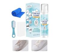 Mousse Nettoyante Sneakers 100ml,Blanchissant,Kit Complet Avec Brosse & Éponge,Nettoyage Profond Doux Pour Cuir, & Toile | Séchage Rapide Sans Rayures,Entretien Quotidien Chaussures De Sport