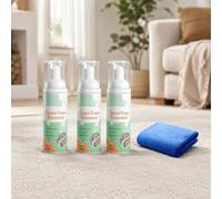 Mousse Nettoyante Tapis, Détachant Textile Sans Eau avec Serviette, 3PCS | Nettoyage Moquette et Canapé Tissu, Mousse Active pour Éliminer les Taches avec Chiffon Réutilisable