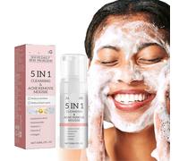 Mousse Nettoyante Visage 5 En 1: Nettoie En Profondeur, Atténue Les Cicatrices D'acné, Élimine Les Points Noirs Et Contrôle Le Sébum, Favorise Une Exfoliation Naturelle.(1PCS)