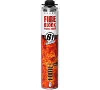 Mousse polyuréthane coupe-feu FOME FLEX Fire Block - pistolable, haute résistance, joints minéraux & métalliques - 750 ml, résistance au feu jusqu’à 240 min, étanchéité fumée & gaz