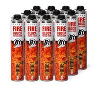Mousse polyuréthane coupe-feu FOME FLEX Fire Block - pistolable, haute résistance, joints minéraux & métalliques - 12 x 750 ml, résistance au feu jusqu’à 240 min, étanchéité fumée & gaz