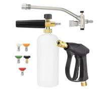 Mousse pour nettoyeur haute pression, kit pour nettoyeur haute pression avec accessoire - double tête de pulvérisation pour nettoyage de voiture, maison et jardin avec connecteur universel