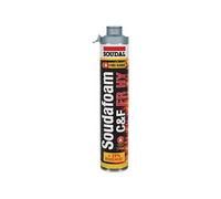 Soudafoam FR HY Click & Fix - Mousse PU pistolable coupe-feu - Soudal - 0,75 L