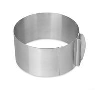 Mousse réglable en acier inoxydable pour anneau pour gâteau tarte coquillage coquilles design télescopique 16-30cm avec échelle de mesure