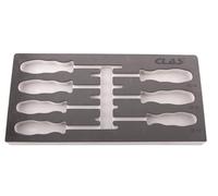 Mousse vide d'insert tournevis torx T10-40 (7 pcs) de format 1/3 de tiroir servante d'atelier - SA 0827 - CLAS Equipements