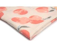 Mousseline imprimée Double Gaze, Tissu en Coton, 50 x 130 cm (Les pêches)