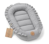 Mousseline Réducteur de Lit Bébé 90x50cm en Coton Cocon polyvalent pour Nid d'Ange Couffin et Naissance pratique et léger idéal pour le transport parfait pour filles et garçons Gris