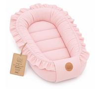 Réducteur de Lit Bébé 90x50cm en Coton, Cocon polyvalent pour Nid d'Ange Couffin et Naissance pratique et léger idéal pour le transport parfait pour filles et garçons Rose poudré Mousseline C