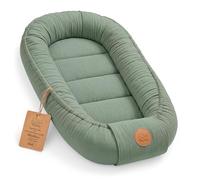 Mousseline Réducteur de Lit Bébé 90x50cm en Coton Cocon polyvalent pour Nid d'Ange Couffin et Naissance pratique et léger idéal pour le transport parfait pour filles et garçons Couleur Sauge