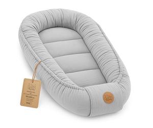 Mousseline Réducteur de Lit Bébé 90x50cm en Coton Cocon polyvalent pour Nid d'Ange Couffin et Naissance pratique et léger idéal pour le transport parfait pour filles et garçons Gris