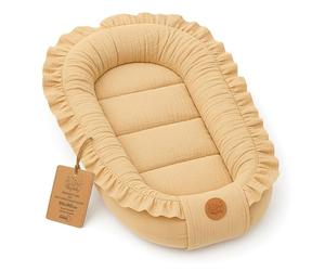 Mousseline Réducteur de Lit Bébé 90x50cm en Coton Cocon polyvalent pour Nid d'Ange Couffin et Naissance pratique et léger idéal pour le transport parfait pour filles et garçons Beige