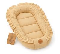 Cocon Mousseline pour Bébé - Nid doux respirant Nouveau-né portable et moelleux 50x90 cm - douillet chaleureux pour Lit Bebe Berceau Landau Poussette Voyage Beige